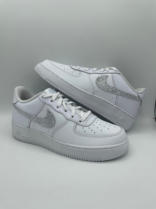 Custom Air Force 1 White With Rhinestone Design-oicustom
