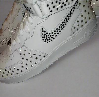 Custom Air Force 1 White With Rhinestone Dots-oicustom