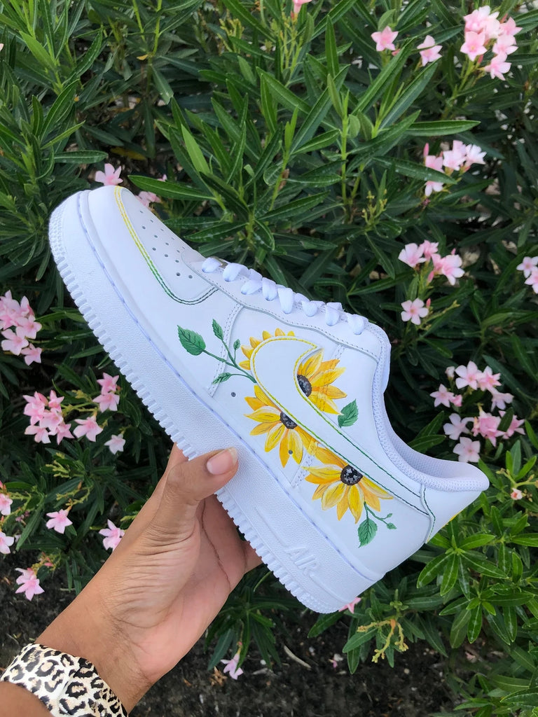 Custom Air Force 1 White Yellow Sunflower-oicustom