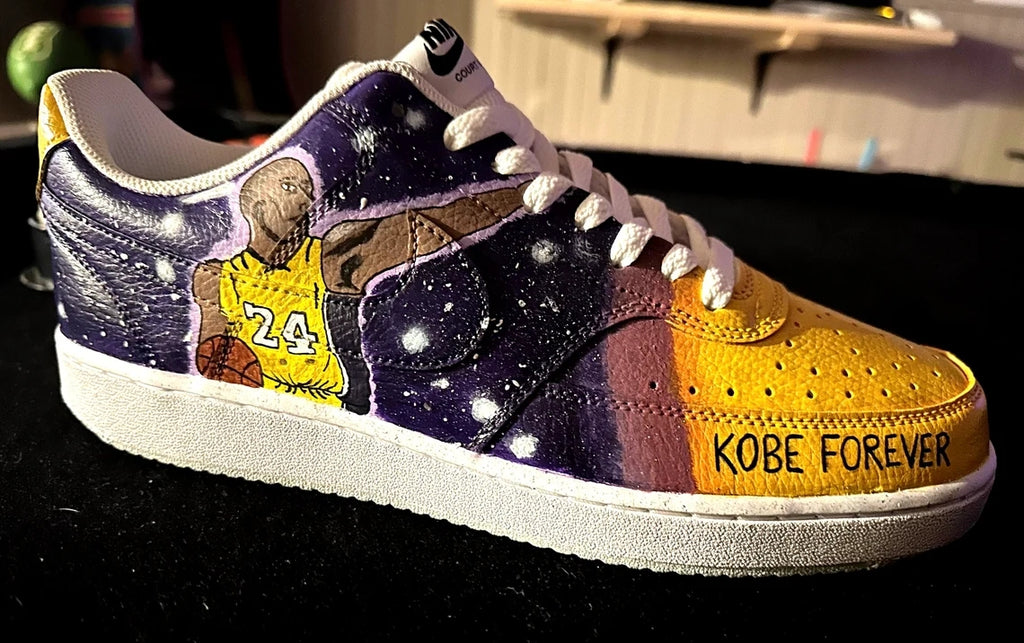 Custom Air Force 1 Yellow Purple Kobe Bryant Tribute-oicustom