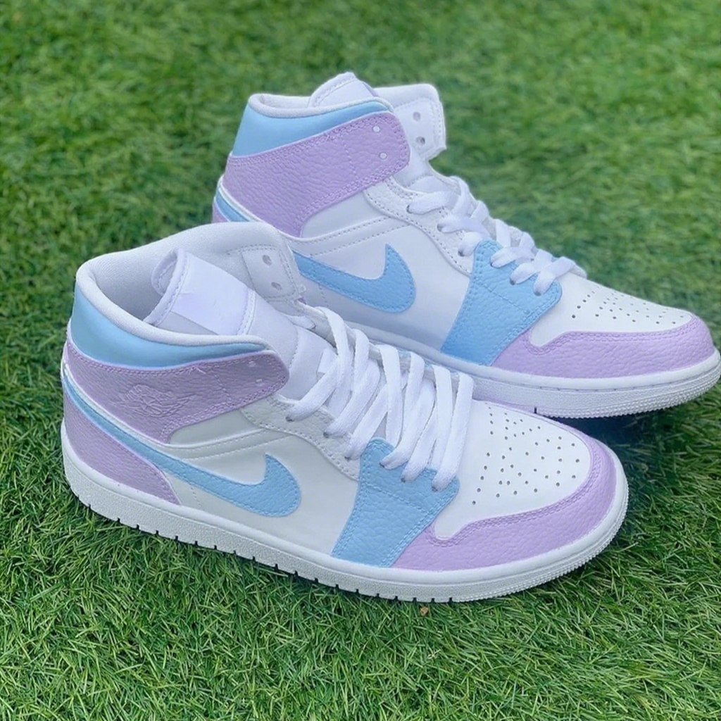 Custom Air Jordan 1 Baby Blue Purple Colorblock-oicustom