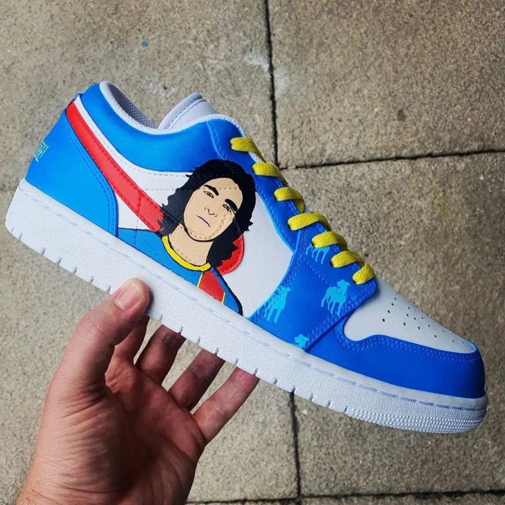 Custom Air Jordan 1 Blue With Portrait Theme-oicustom