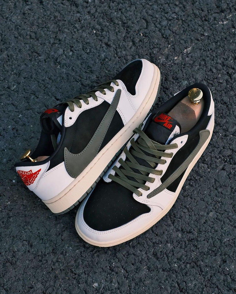 Custom Air Jordan 1 Travis Scott Black White Green-oicustom