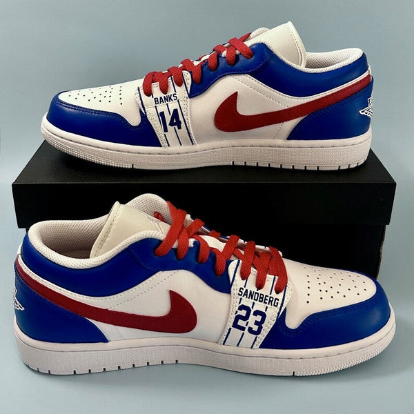 Custom Air Jordan 1 White Blue Red Cubs Theme-oicustom