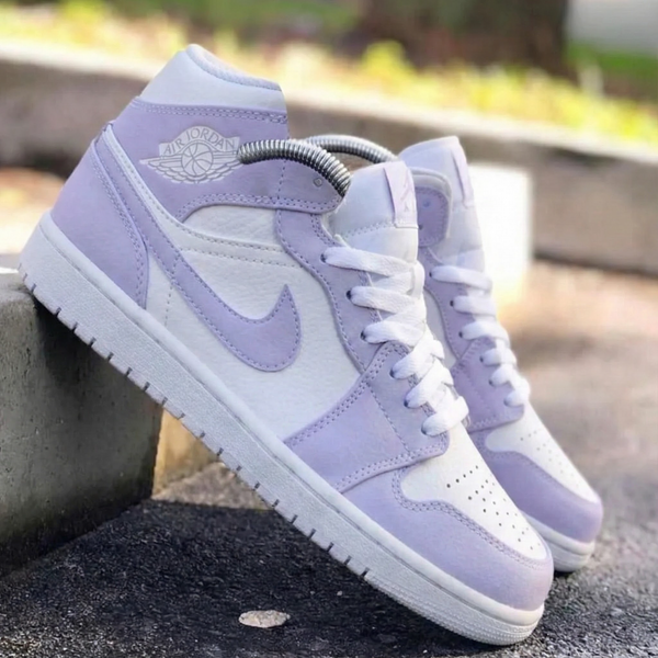 Custom AJ 1s Shoes Baby Lavender White Design-oicustom