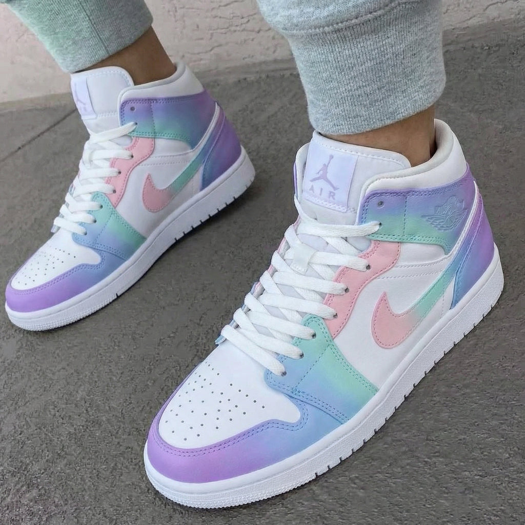 Custom AJ 1s Shoes Baby Pink Baby Blue Purple Ombre-oicustom
