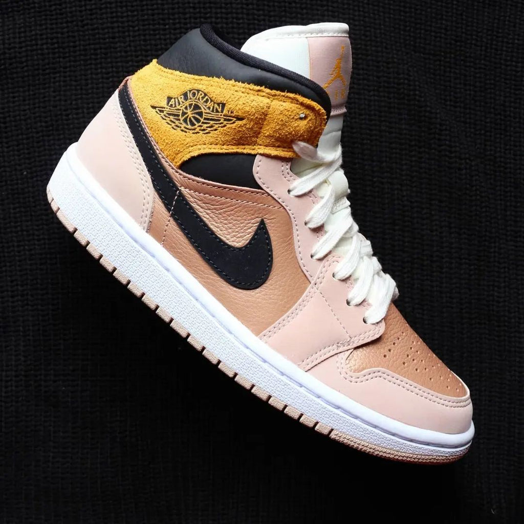 Custom AJ 1s Shoes Baby Pink Black Suede Detail-oicustom
