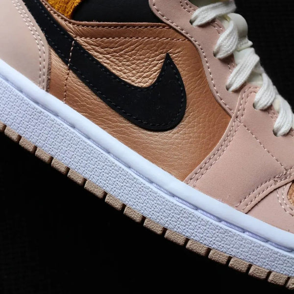 Custom AJ 1s Shoes Baby Pink Black Suede Detail-oicustom