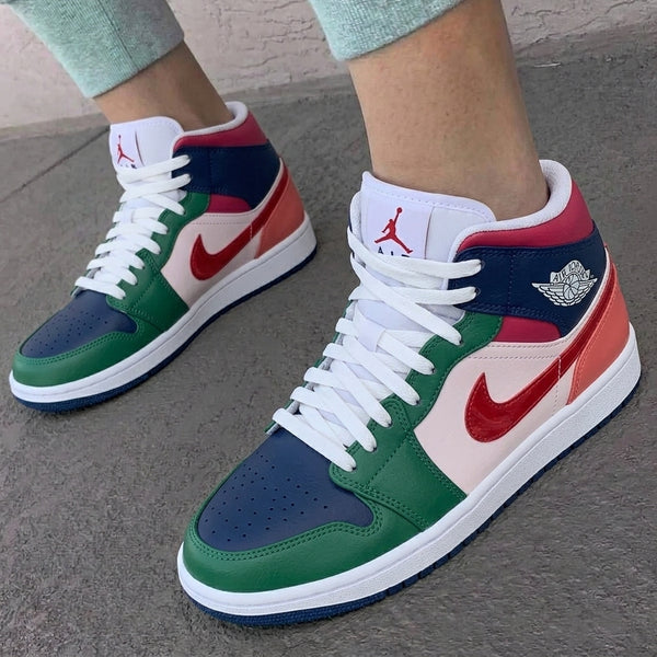 Custom AJ 1s Shoes Baby Pink Multicolor Color Block-oicustom