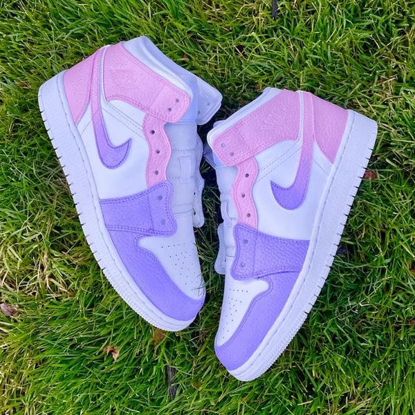 Custom AJ 1s Shoes Baby Pink Purple-oicustom