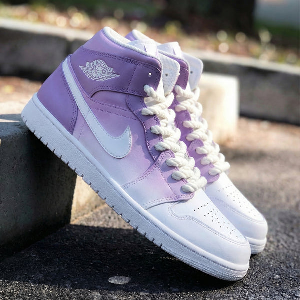 Custom AJ 1s Shoes Baby Purple and White Ombre-oicustom