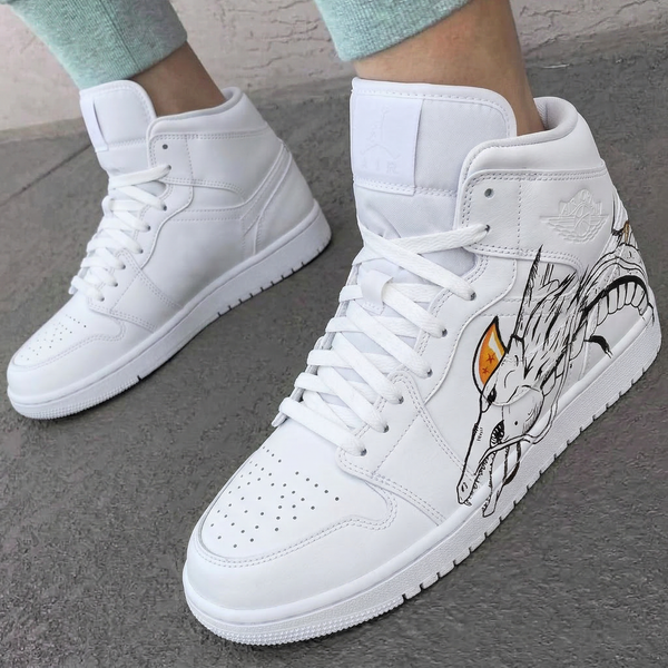 Custom AJ 1s Shoes Black Orange Dragon Ball Shenron-oicustom