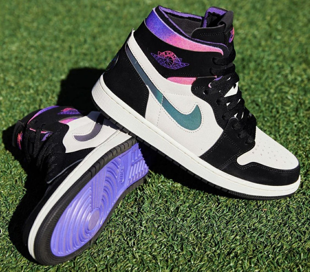 Custom AJ 1s Shoes Black Pink Teal Design-oicustom
