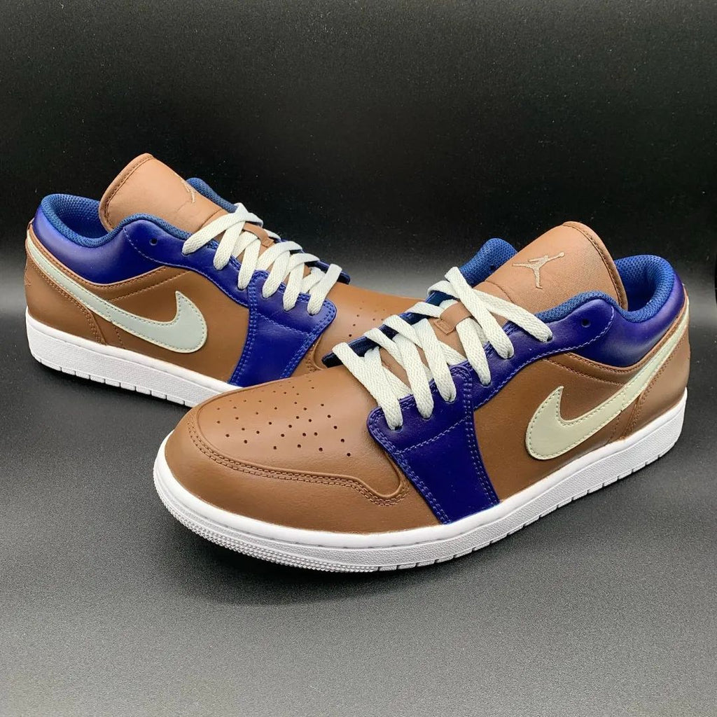 Custom AJ 1s Shoes Brown Blue Design-oicustom