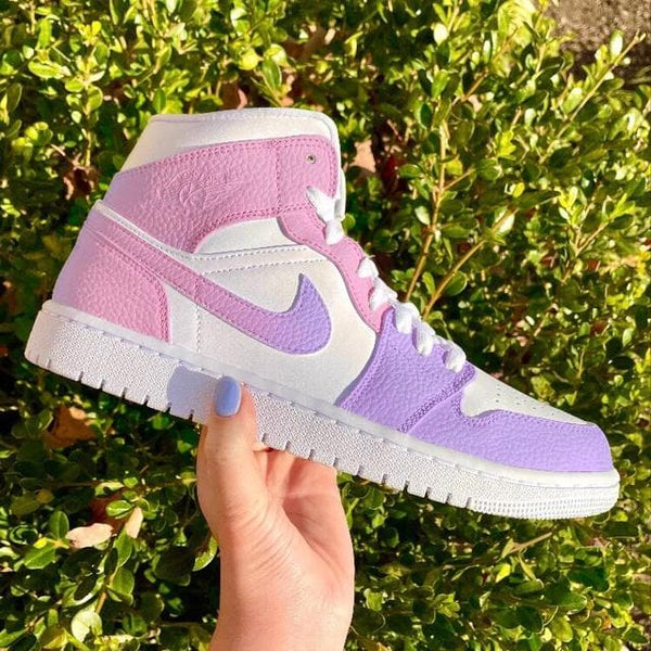 Custom AJ 1s Shoes Dreamy Baby Pink and Lilac-oicustom