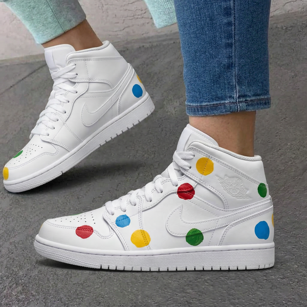 Custom AJ 1s Shoes Multicolor Polka Dots-oicustom