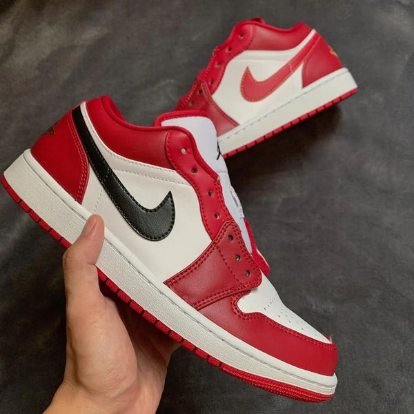 Custom AJ 1s Shoes Red White Black Design-oicustom