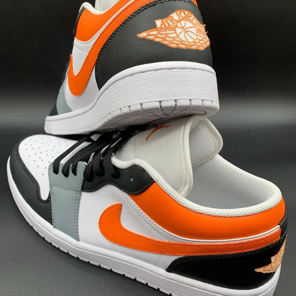 Custom AJ 1s Shoes White Black Orange-oicustom