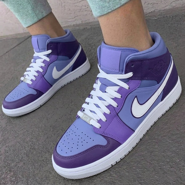Custom AJ 1s Shoes White Purple Gradient-oicustom