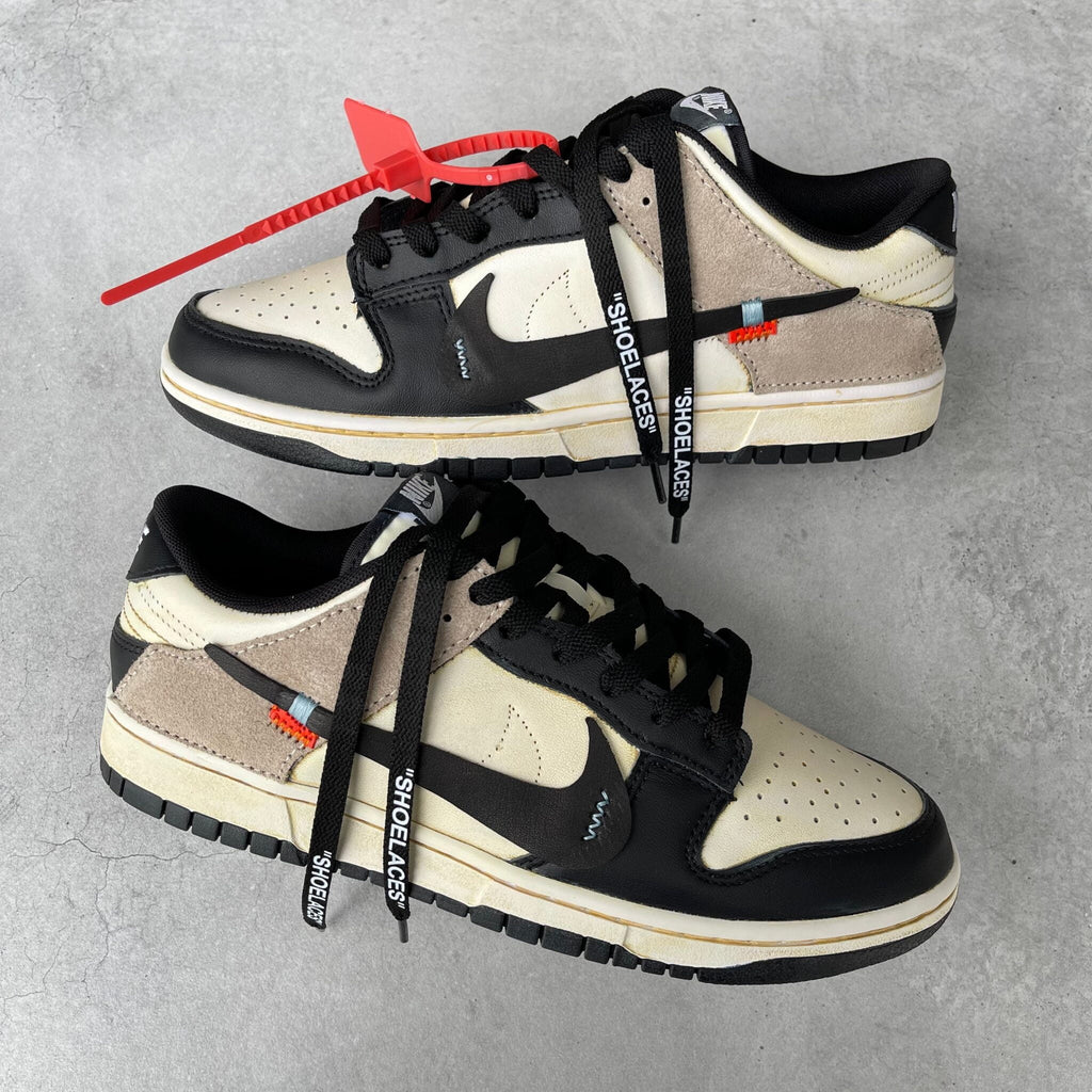 Custom Dunk Black Beige Design-oicustom