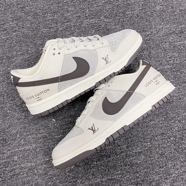 Custom Dunk Cream LV Logo-oicustom