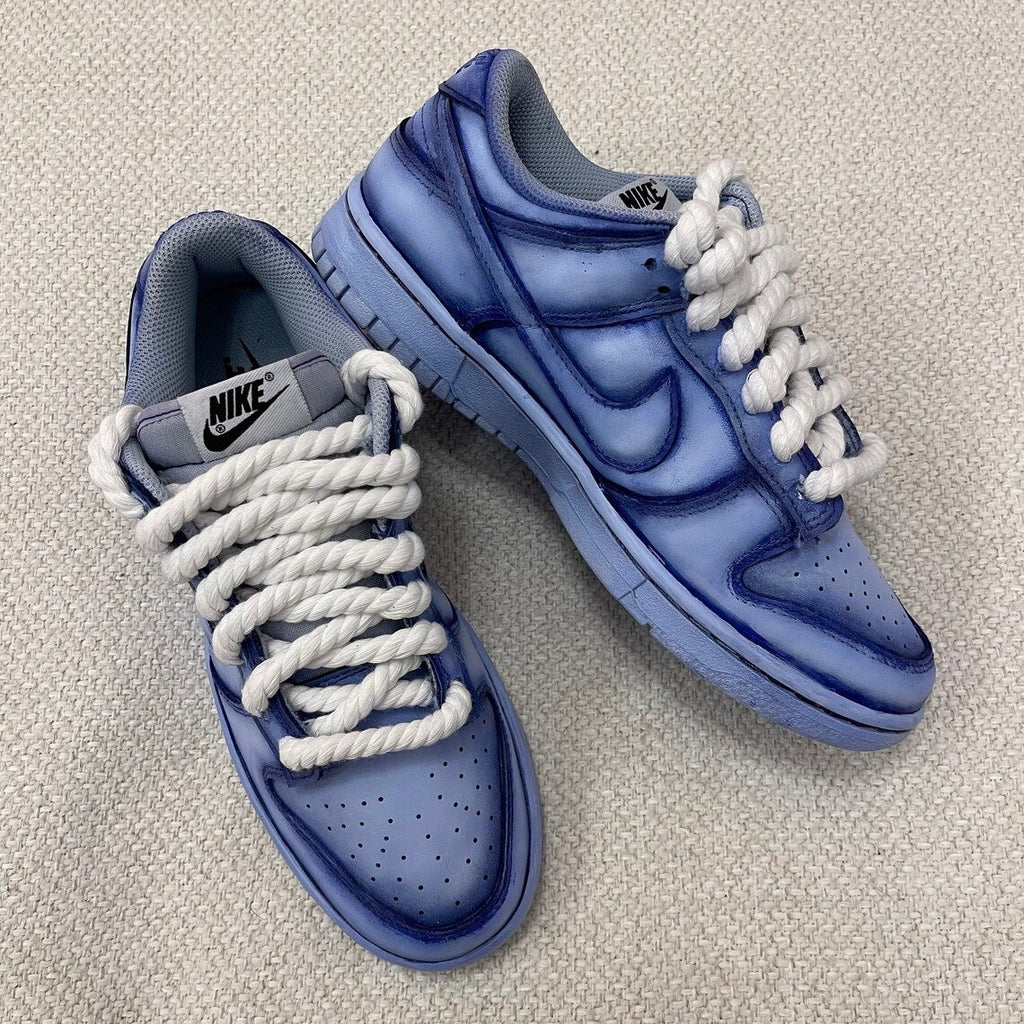 Custom Dunk Grey Blue Contour Lines-oicustom