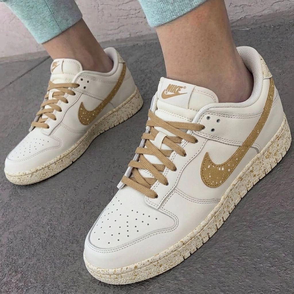 Custom Dunk Shoes Tan Speckled Design-oicustom