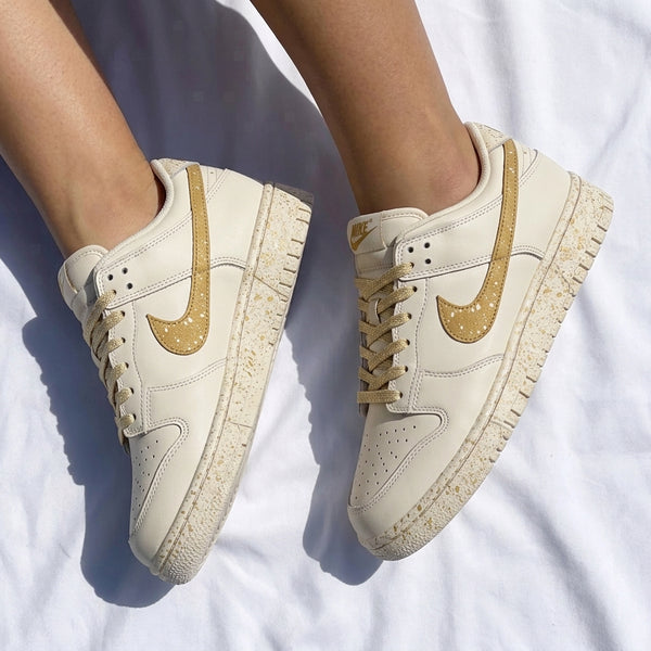Custom Dunk Shoes Tan Speckled Design-oicustom