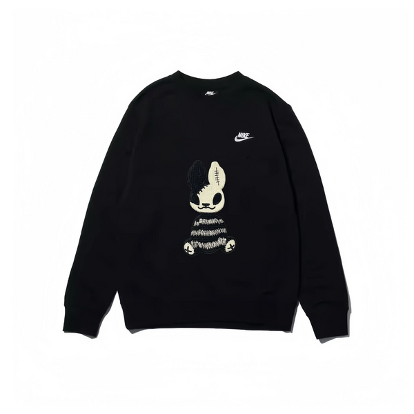 Custom Embroidery Nike Sweatshirt Black Bunny-oicustom