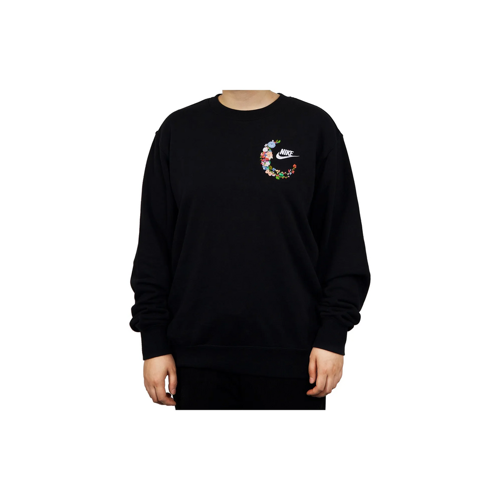 Custom Embroidery Nike Sweatshirt Black Floral Design-oicustom