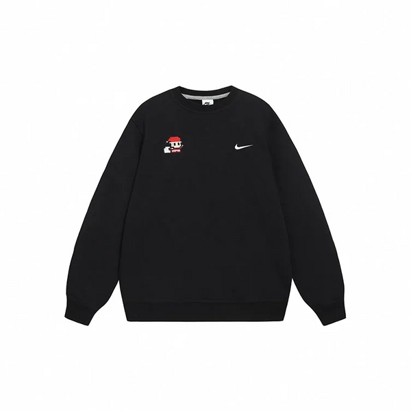 Custom Embroidery Nike Sweatshirt Black Pixel Pattern-oicustom