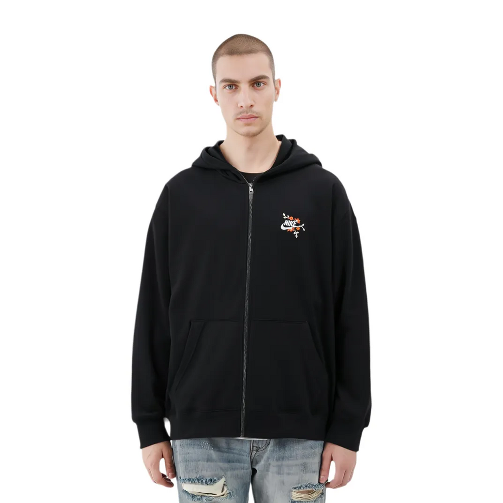 Custom Embroidery Nike Sweatshirt Black Red Floral-oicustom