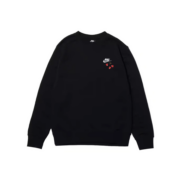 Custom Embroidery Nike Sweatshirt Black red Heart Pattern-oicustom