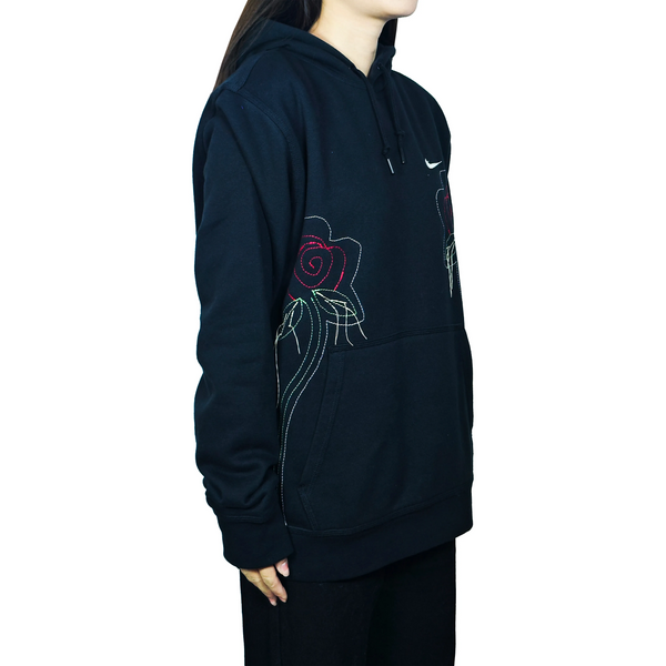 Custom Embroidery Nike Sweatshirt Black Rose Pattern-oicustom