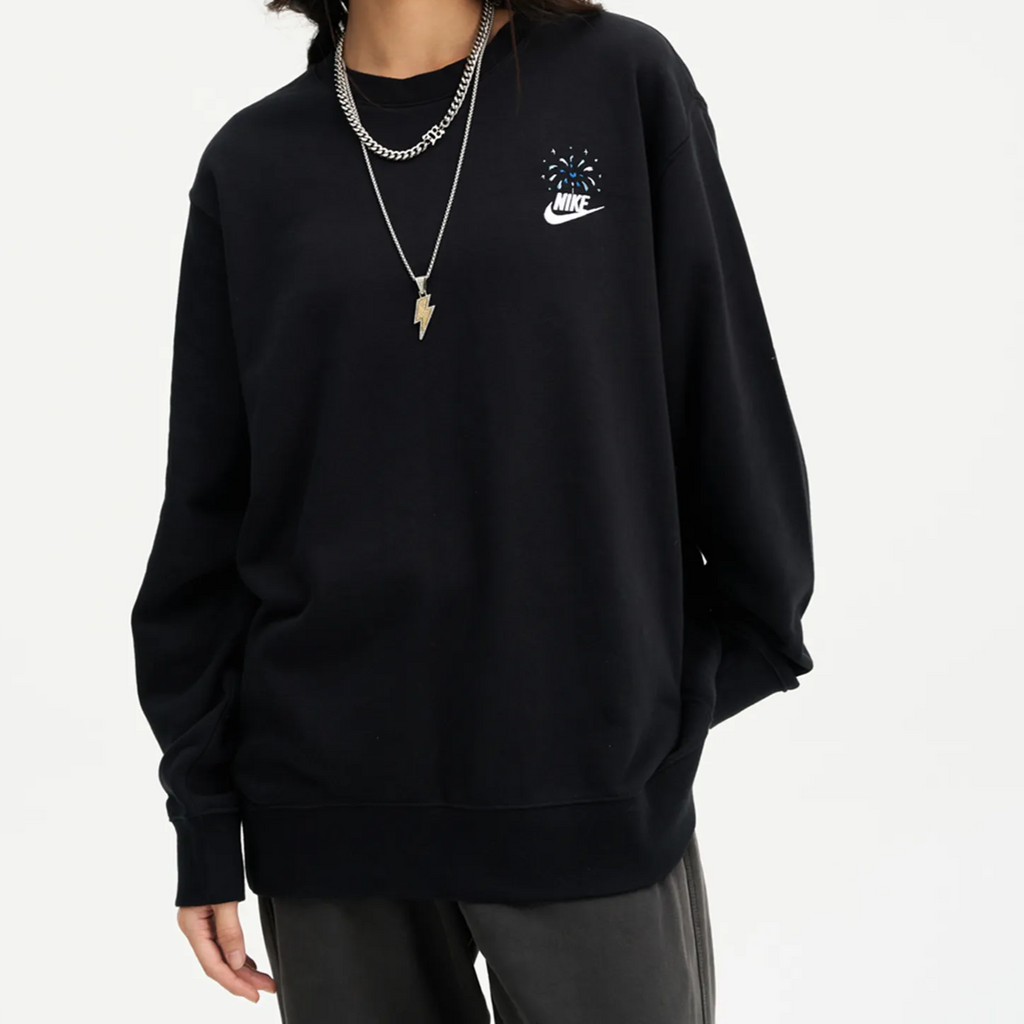 Custom Embroidery Nike Sweatshirt Black with Fireworks-oicustom