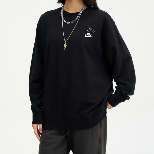 Custom Embroidery Nike Sweatshirt Black with Fireworks-oicustom
