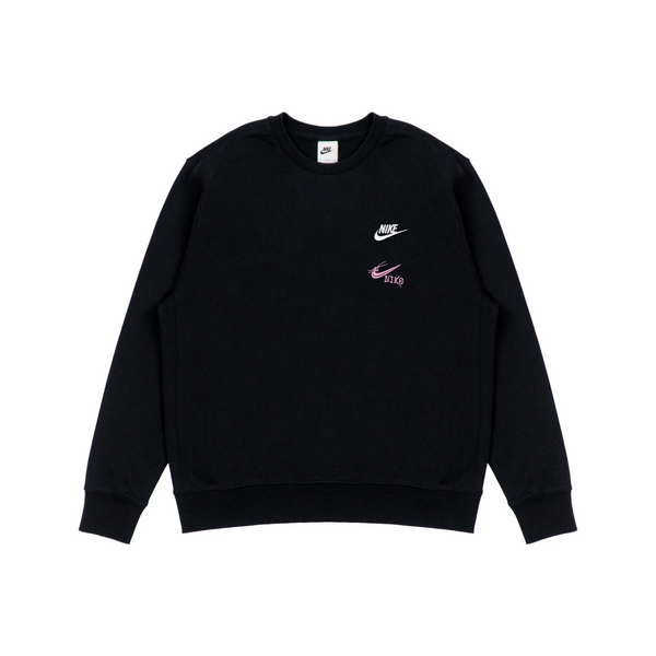 Custom Embroidery Nike Sweatshirt Black with Pink Logo Patterns-oicustom