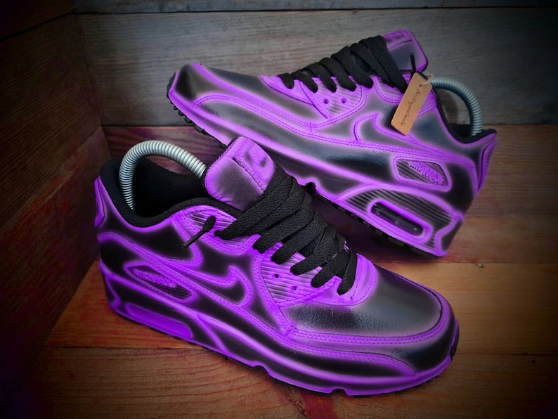 Custom Nike Air Max Purple Glow Pattern-oicustom