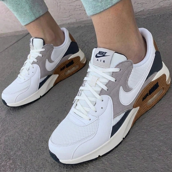 Custom Nike Air Max Shoes Light Gray Navy Tan Suede Accents-oicustom
