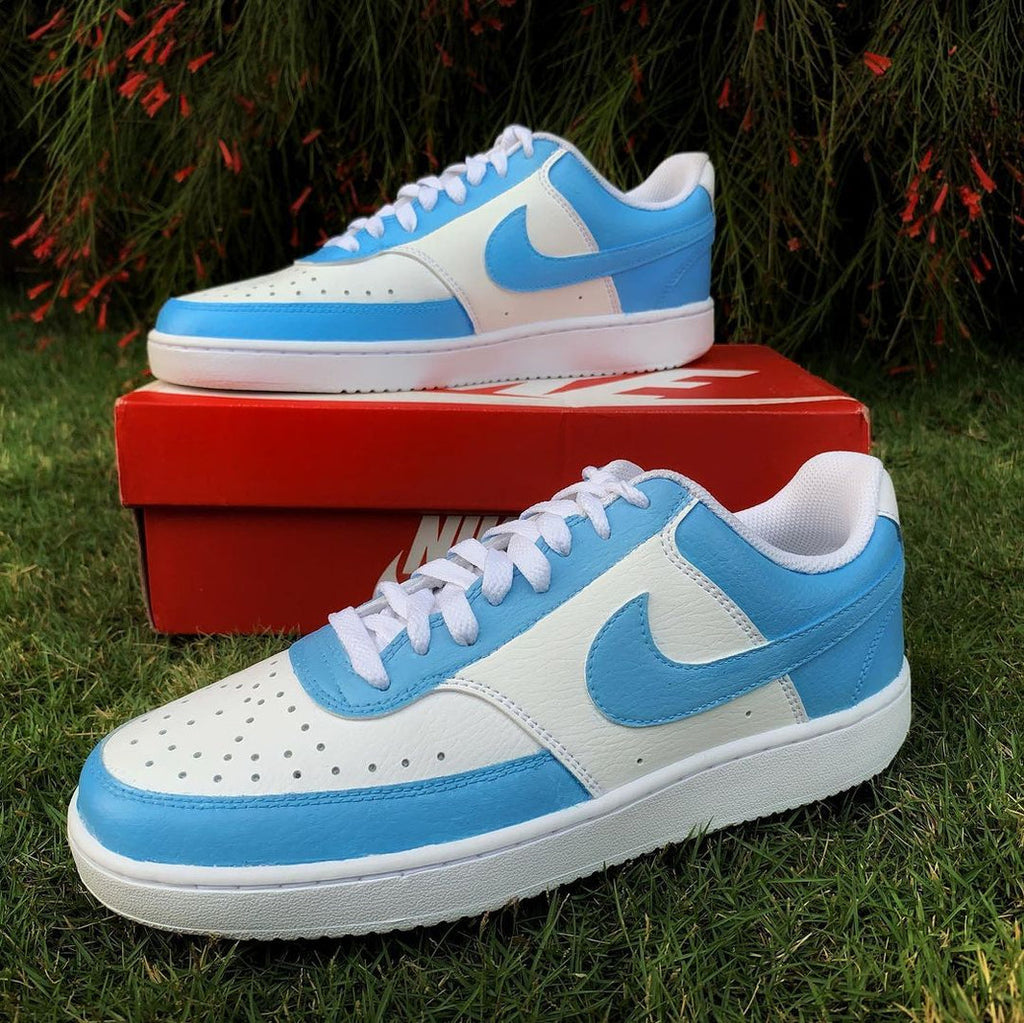 Custom Nike Court Vision Baby Blue White-oicustom