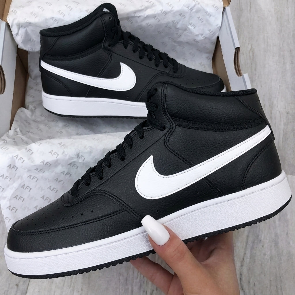 Custom Nike Court Vision Shoes Black White Contrast-oicustom