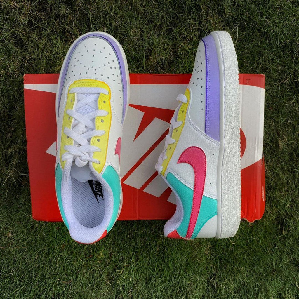 Custom Nike Court Vision White Multicolor Accents-oicustom