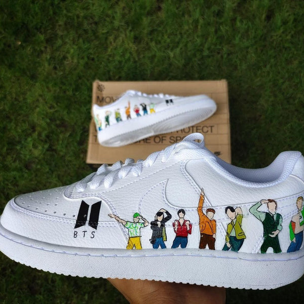 Custom Nike Court Vision White Multicolor BTS Theme-oicustom