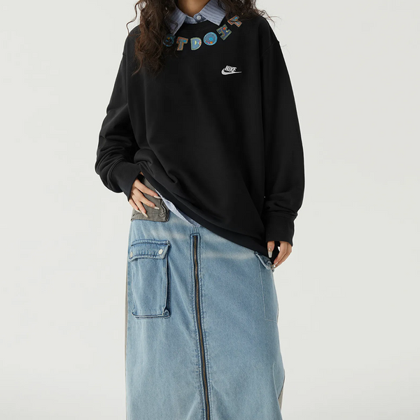 Custom Nike Sweatshirt Black Colorful Just Do It-oicustom