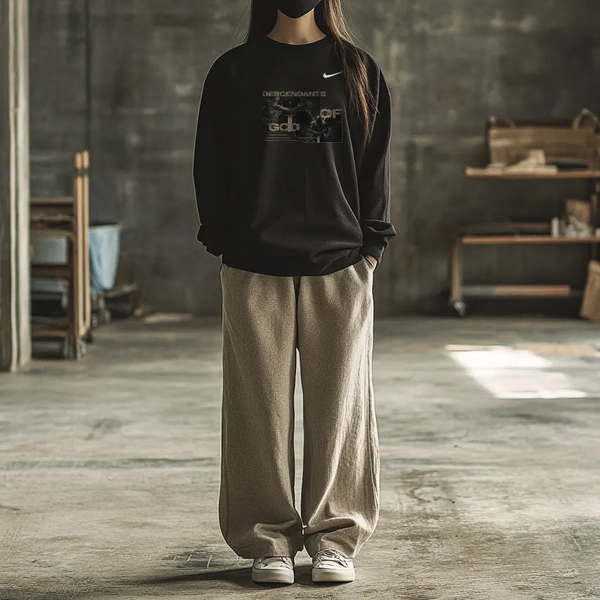Custom Nike Sweatshirt Black Descendants of God Pattern-oicustom