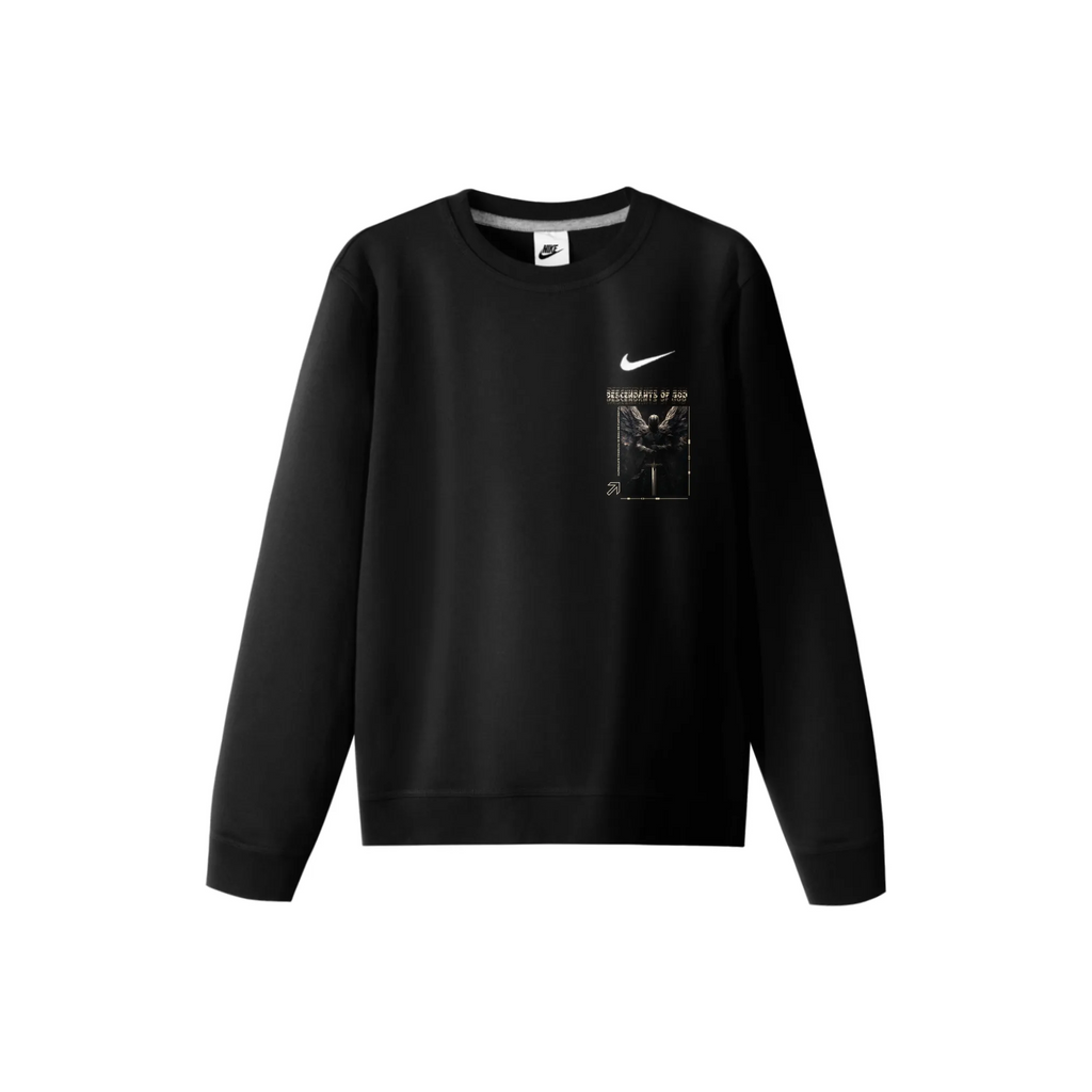 Custom Nike Sweatshirt Black Fantasy Themed with Knight Image-oicustom