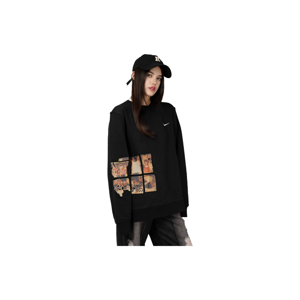 Custom Nike Sweatshirt Black Golden Pattern-oicustom