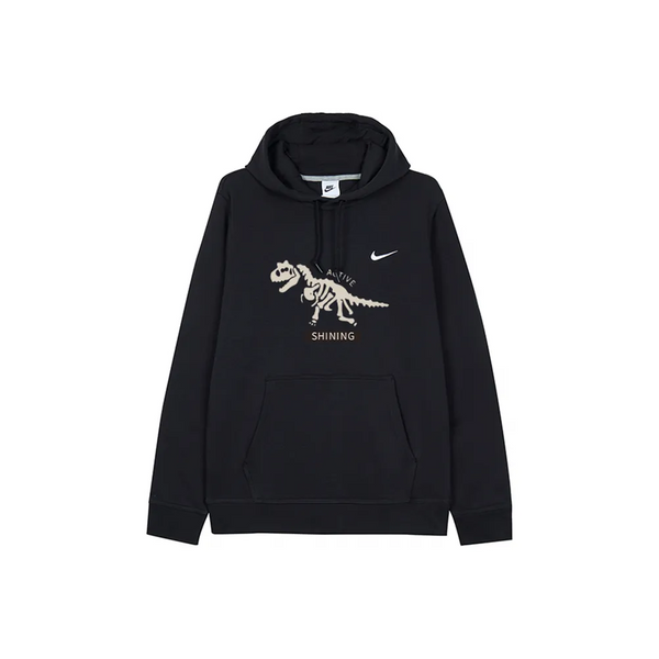 Custom Nike Sweatshirt Black White Dinosaur Skeleton-oicustom