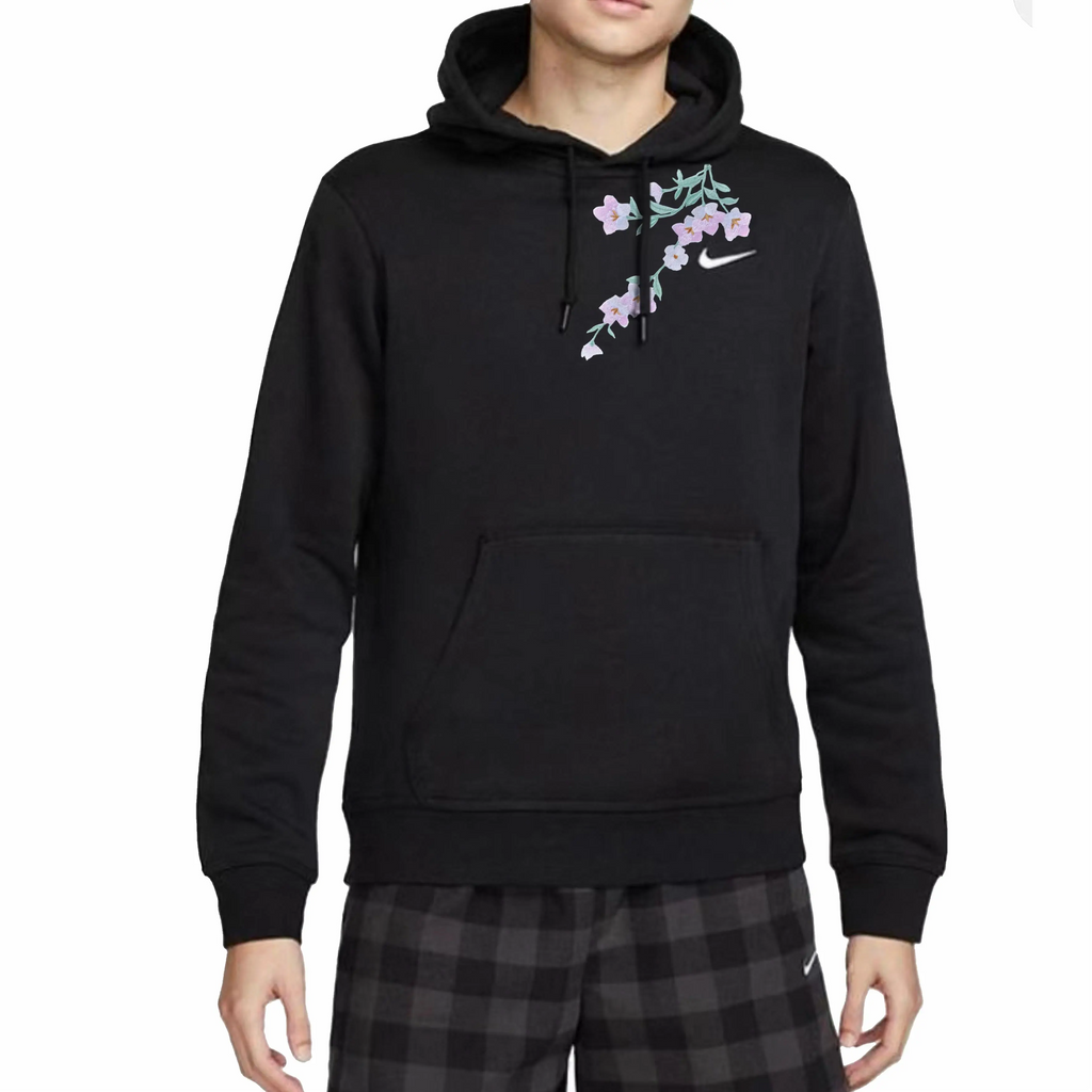 Custom Nike Sweatshirt Black With Floral Design-oicustom