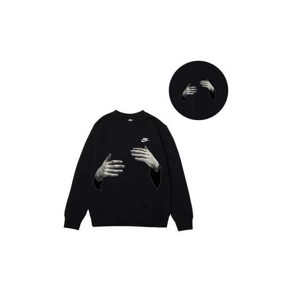 Custom Nike Sweatshirt Black with Hand Pattern-oicustom